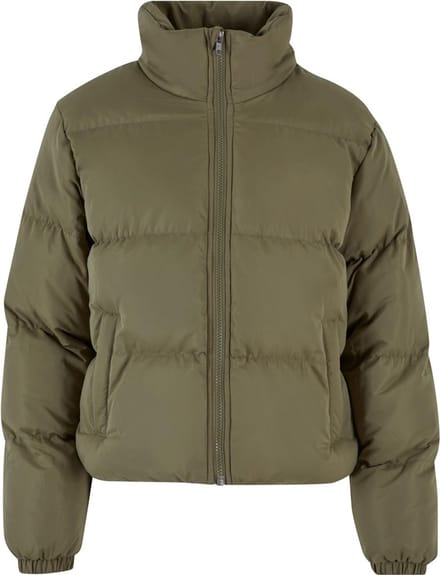 Urban Classics - Ladies Short Peached Puffer Jacket tiniolive 3XL Gewatteerd jack - 4XL - Olijfgroen