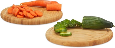 8x ontbijtplank - 30 cm diameter- snijplank bamboe serveerplank - keukenplank