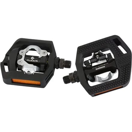 Pedaalset Shimano Click'R T421 platform + enkelzijdig SPD met SM-SH56 plaatjes - zwart