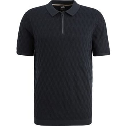 Polo Shirt Korte Mouw Vanguard Knitted Poloshirt Half-Zip Navy