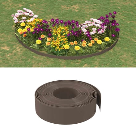 vidaXL - Tuinranden - 2 - st - 10 - m - 15 - cm - polyetheen - bruin