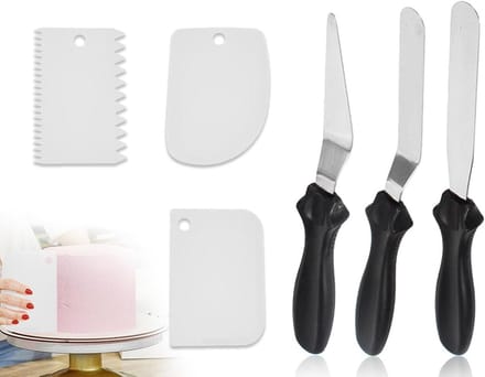 Solidchoice - Set van 6 Stalen Cake Spatula's en Paletten voor Bakken