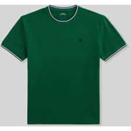 regular fit T-shirt van katoenmix met contrasterende strepen