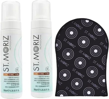St. Moriz - Fast Tanning Mousse - 200ml - 2 pak + GRATIS Tanning Mitt