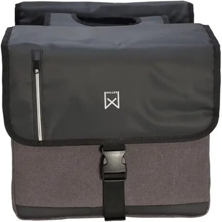 Willex - Dubbele Canvas Bisonyl Tas - 46 Liter - Universele Bevestiging - Zwart/Grijs