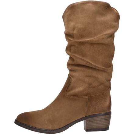 Aqa Cognac Suede Dames Laarzen - Cognac - 38