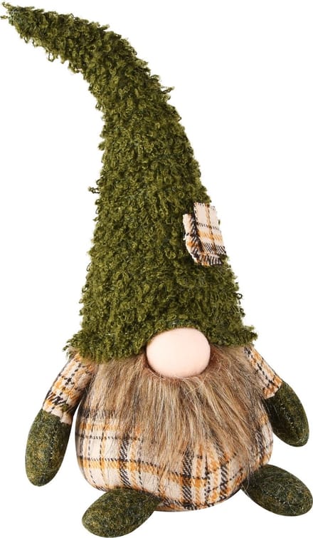Dekoratief | Pop gnoom, bruin/groen, textiel, 15x13x32cm | A235480