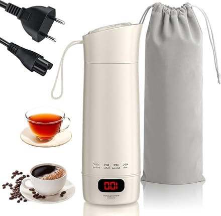 Elektrische Reiswaterkoker - Compacte Koker - Warme Dranken Maken - Instelbare Temperatuur - 400 ml - Wit
