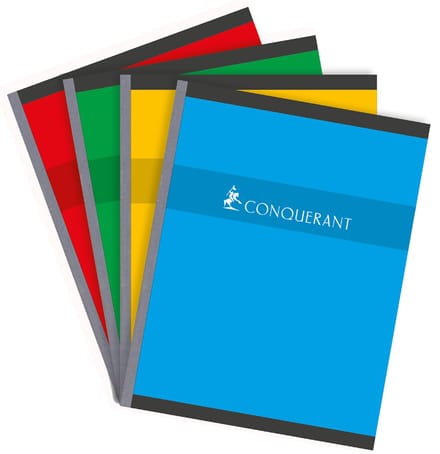 Conquerant 100104437 schrijfblok & schrift 192 vel Rood, Groen, Geel, Blauw