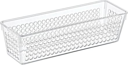 Storage Solutions Organizer/opbergmandje - kunststof - transparant - 0.8L - 23 x 7.5 x 6 cm