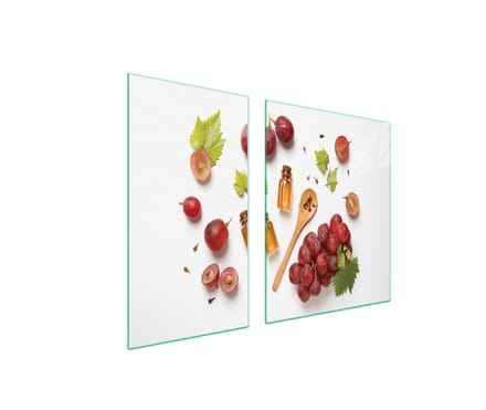 TMK ArtDeko - Panbeschermer - 90x52 cm - Owoce Motief - Hartglas