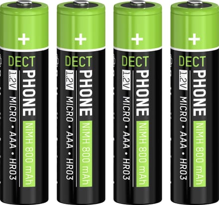 AAA Oplaadbare Batterijen 800mAh DECT 4x