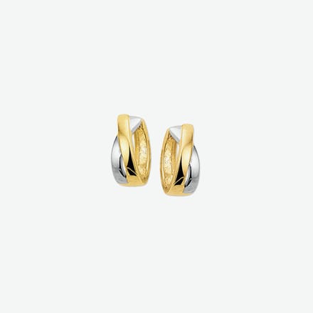The Jewelry Collection Klapoorringen 4,0 mm - Bicolor Goud