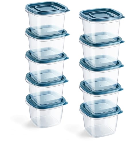 Dailygoods- Portiedoos 10 stuks - Plastic Voedselcontainer - Stapelbaar - Lekkagebestendig - Transparant - 0,4 Liter