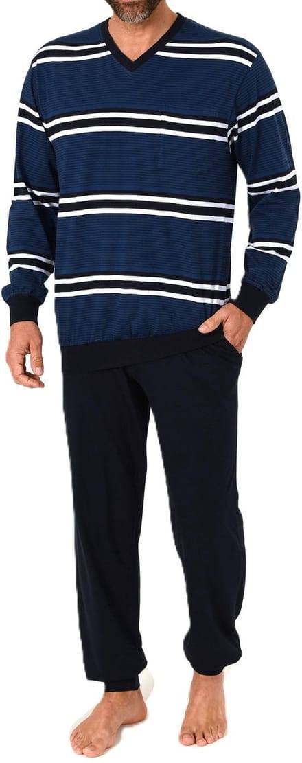 Normann heren pyjama lang met manchetten - pyjama met strepenlook - ook in grote maten