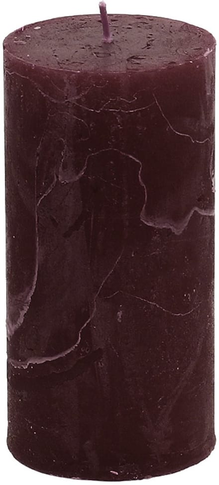 Effen gekleurde kaarsen bordeaux 50x100mm 4st, 4 Stück