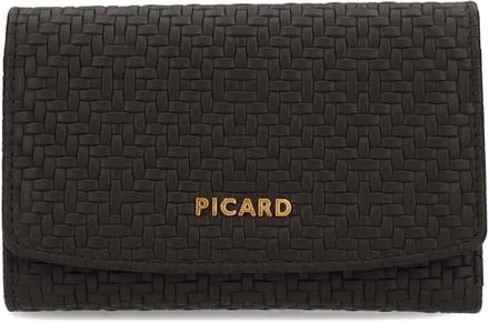 PICARD Leren portemonnee Day Trip 1 Flap Wallet Black zwart