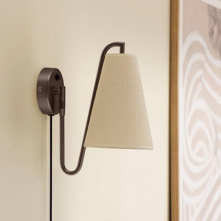 Globen Lighting wandlamp Lou, brons/wit, Ø 14 cm, stekker
