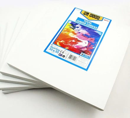 MyDido 5-delige canvas set van 100% katoen op een houten frame, 30x30 cm