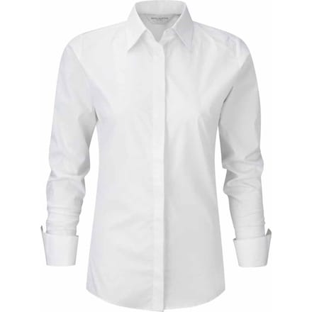 Russell Collection Dames/Dames Ultimate Stretch Shirt Met Lange Mouwen (Wit)
