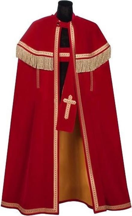 TV-Sint fluweel (Bram), Rood, Mantel-Stola