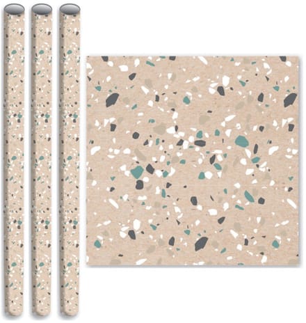 Terrazzo - Kaftpapier - Cadeaupapier - Schoolboeken - 3 Rollen - 200 x 70 cm