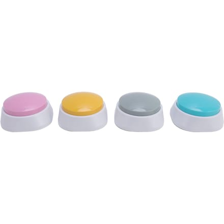 4PCS Buzzer d'entraînement pour animaux de compagnie Son clair Chats Chiens Buzzer d'enregistrement vocal pour chiots chatons white