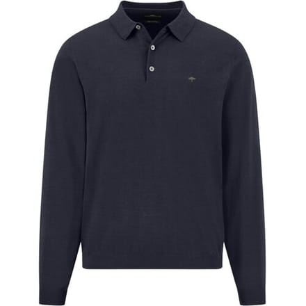 Fynch-Hatton Polo Longsleeve Slub Cotton Navy / male