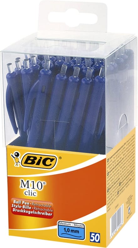 Balpen bic m10 tubo 50 m blauw | 500 stuks