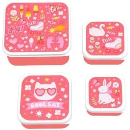 A Little Lovely Company - Brooddoos - Broodtrommel - Lunch & snack box set van 4 - Fun