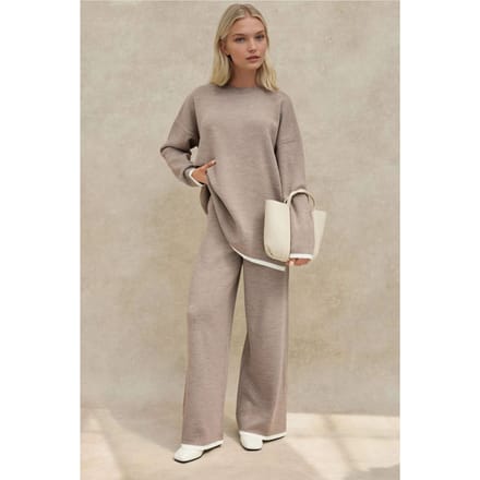 Trui & Wijde Pantalon Gebreide Co-ord Set