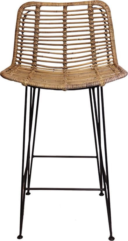 Rotan Barstoel Cas Greywash - 50x45xH98 cm