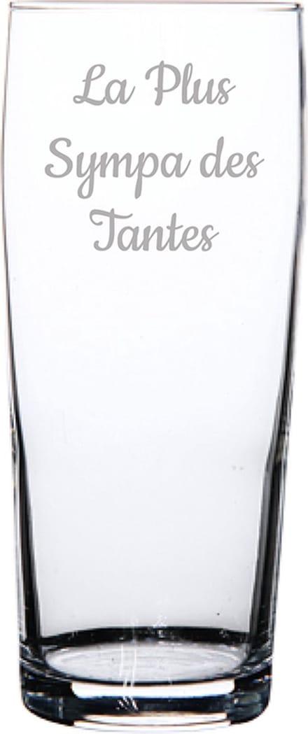 Bierfluitje gegraveerd - 19cl - La Plus Sympa des Tantes