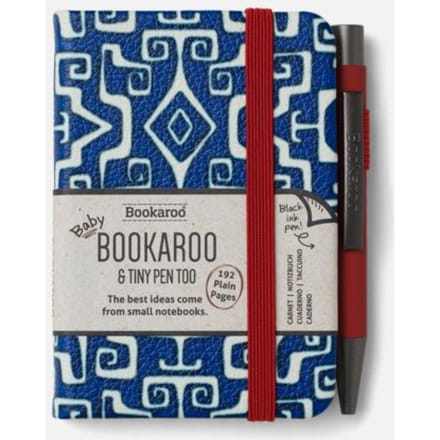 Bookaroo A7 Notebook & Pen - Navy & Dark Red - Aztec