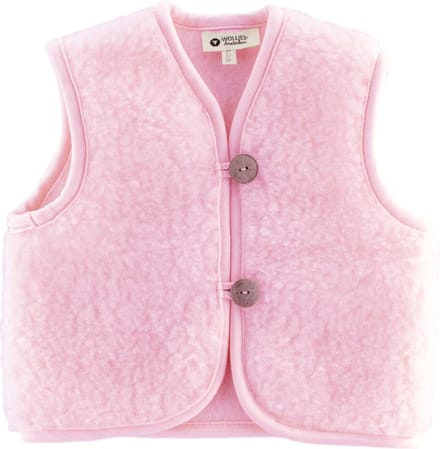 WOLLIES Amsterdam - Wollen Kinder Vest/Gilet - 100% Merino Wol - 86-92 - Roze