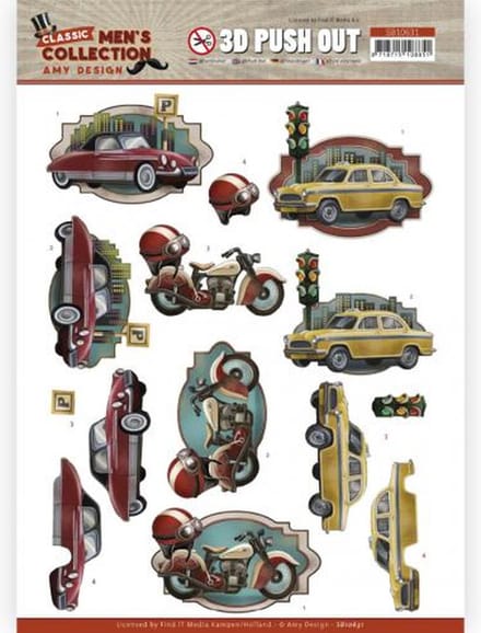 3D Push Out - Amy Design Classic men's Collection - Cars