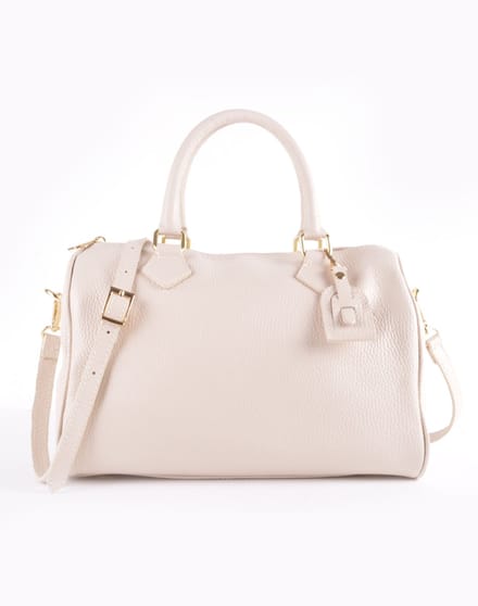 Giuliano lederen bowlingtas Giselle - Made in italy - beige