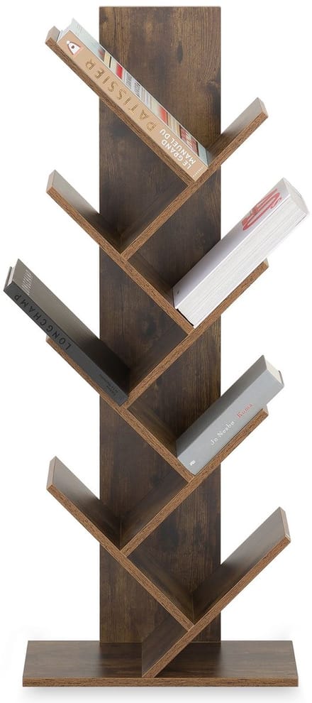 Vrijstaande boekenkast JULES met 7 planken – bruin