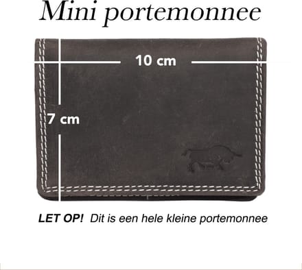 Dames Portemonnee Mini Donkerbruin Leer - Klein Model - Met Rits En Harmonica Model