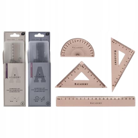 Interdruk Academy Geometrie Set met Liniaal 20cm - 4 Delen