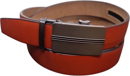 Heren riem echt Leer met automatische gesp - Broekriem Cognac