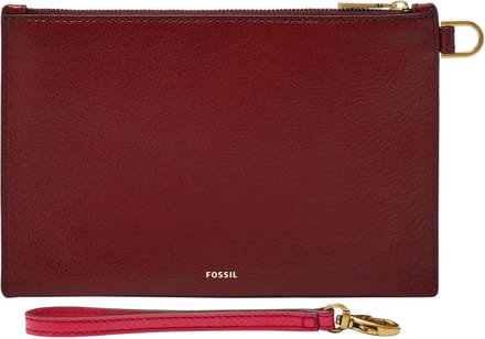 FOSSIL polstasje accessoiretas Wristlet Red Velvet wijnrood