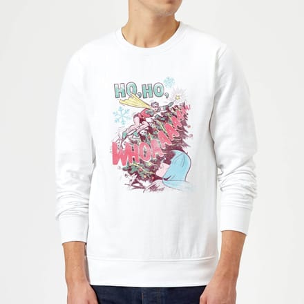 DC Ho Ho Whoaaaaaaa Christmas Jumper - White - XL