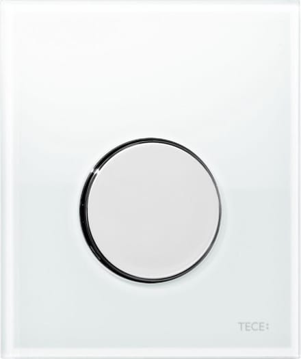 Urinoir Bedieningsplaat TECE Loop Glas Wit 10,4x12,4 cm (met glanzend chromen toets)