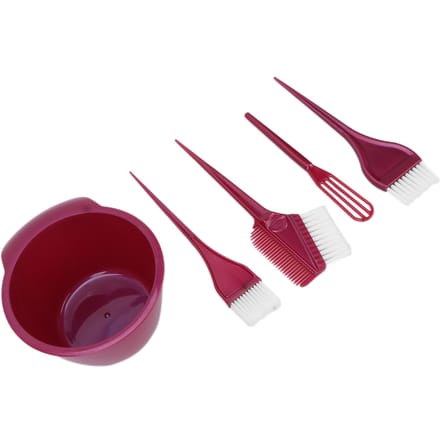 Kit de coloration capillaire professionnel Bol de coloration Brosse pour coloration capillaire Décoloration capillaire DIY bordeaux