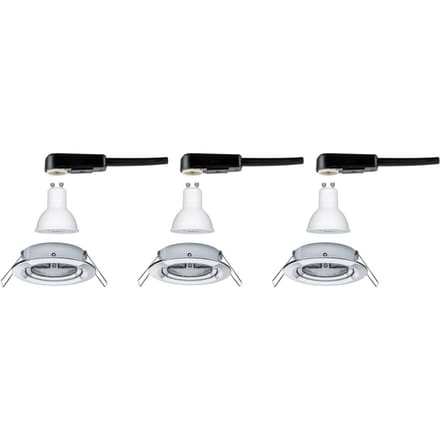 Paulmann Inbouwspot Led Nova Rond Kantelbaar 3-stapdim Chroom 51mm Gu10 3x6,5w