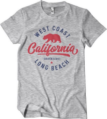West Coast California T-shirt, grijs gemêleerd