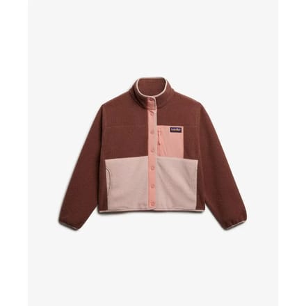 Superdry Colour Block Fleece Jas Brown Grootte: 46