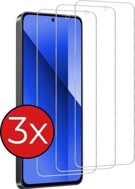 Screenprotector - 3 Stuks - Geschikt voor Xiaomi Redmi Note 13 4G - Extra Sterk - Beschermglas - Gehard Glas - Tempered Glass - Screen Protector