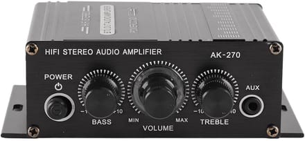 Auto Versterker - Mini Audio - Muziek Luisteren - Helder Geluid - Compact Formaat - Zilver